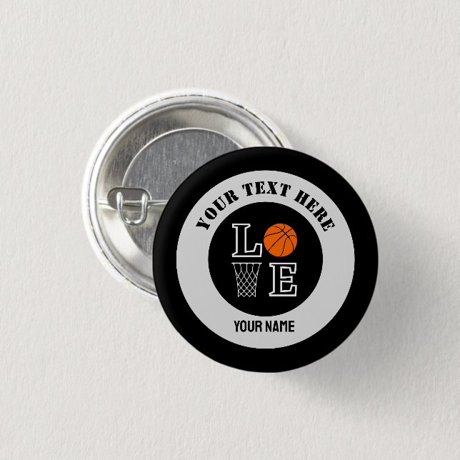 Basketball Player Girl, Basketball Girl  Birthday Button (Vorne & Hinten)