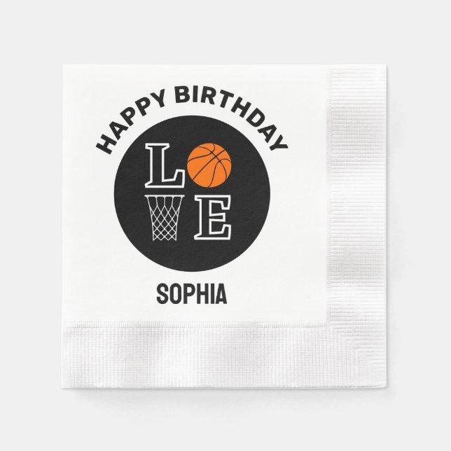Basketball Player Girl, Basketball Girl  Birthday Serviette (Vorderseite)
