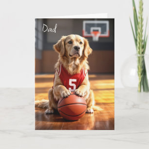 Basketball Player Goldener Retriever für Vater Karte