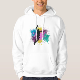Basketball-Player grungy Color Splashes Hoodie
