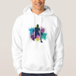 Basketball-Player grungy Color Splashes Hoodie