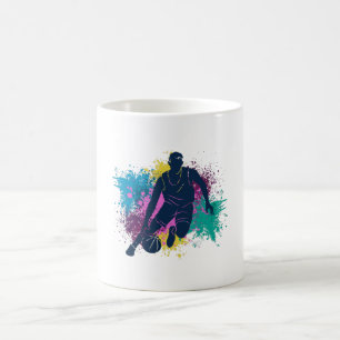Basketball-Player grungy Color Splashes Kaffeetasse
