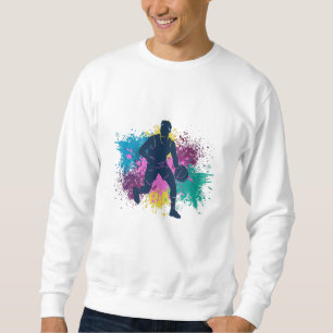 Basketball-Player grungy Color Splashes Sweatshirt