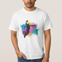 Basketball-Player grungy Color Splashes