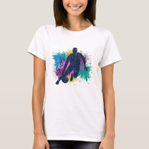Basketball-Player grungy Color Splashes T-Shirt