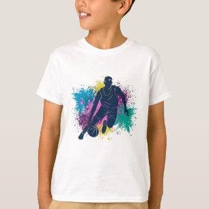 Basketball-Player grungy Color Splashes T-Shirt