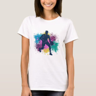 Basketball-Player grungy Color Splashes T-Shirt
