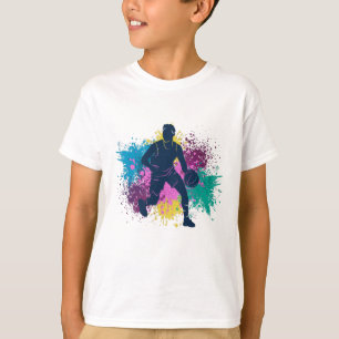 Basketball-Player grungy Color Splashes T-Shirt