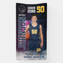 Basketball Player High School Senior Night Sports Banner