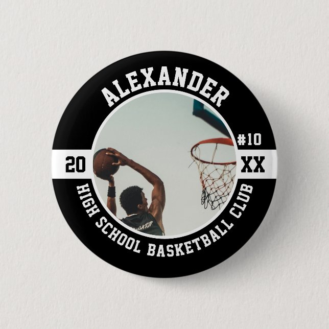 Basketball Player High School Team Senior Night Button (Vorderseite)