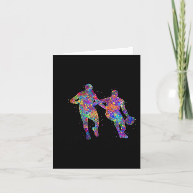 Basketball Player Man Chiffon Top Karte (Vorderseite)