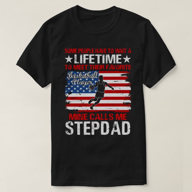 Basketball Player Mine ruft mich STEPDAD an T-Shirt (Design vorne)