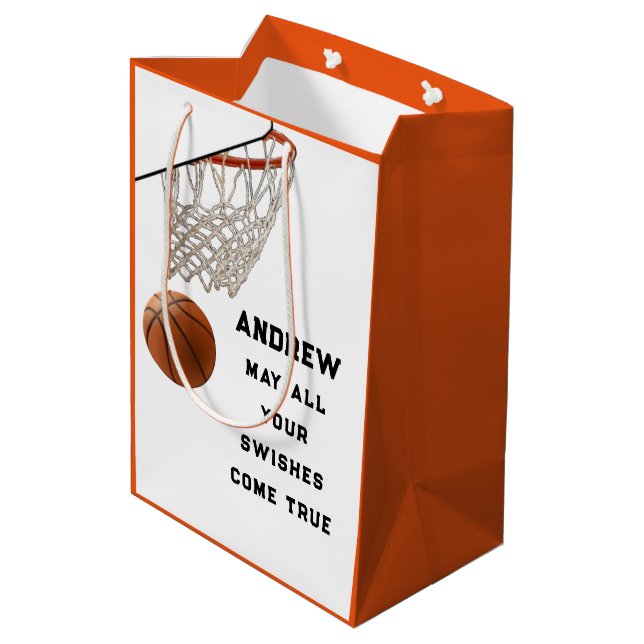 Basketball Player Mittlere Geschenktasche Mittlere Geschenktüte (Rückseite Schrägansicht)