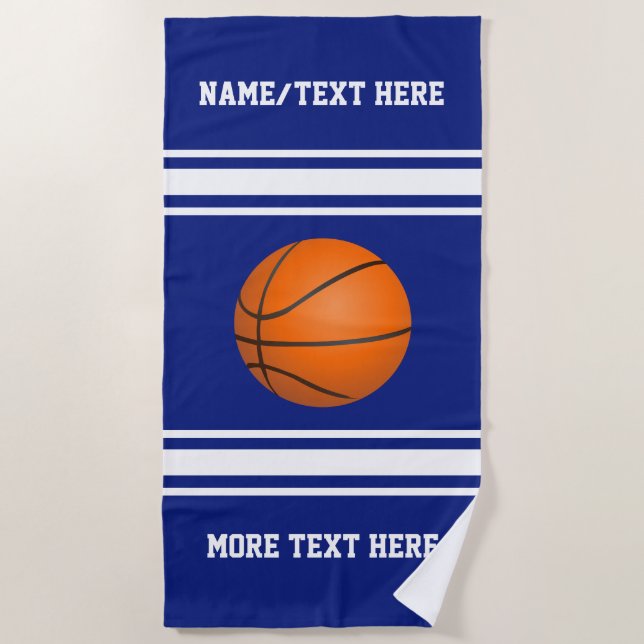 Basketball Player Name Team Name Custom Color Strandtuch (Vorderseite)