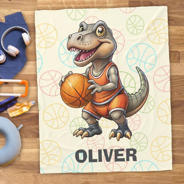 Basketball Player Niedlich Dinosaurier Fleecedecke (Von Creator hochgeladen)