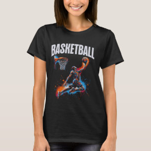 Basketball Player Slam Dunk Artwork T-Shirt