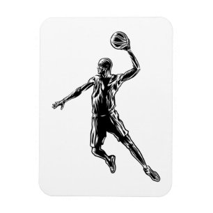 Basketball Player Slam Dunk Dunkles Design Magnet