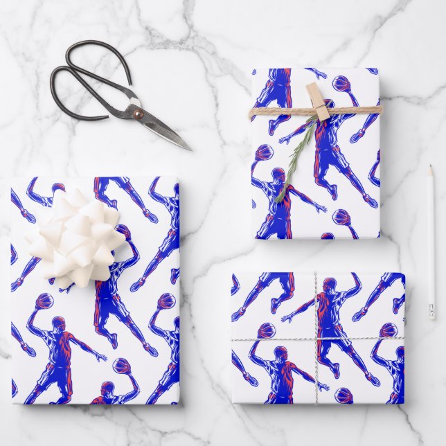 Basketball Player Slam Dunk Geschenkpapier Set (Vorderseite)
