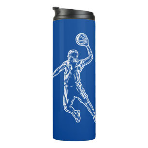 Basketball Player Slam Dunk Lichtdesign Thermosbecher