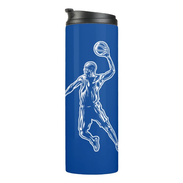 Basketball Player Slam Dunk Lichtdesign Thermosbecher (Nach rechts gedreht)