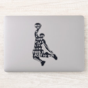 Basketball-Player-Slam mit Volltext Aufkleber