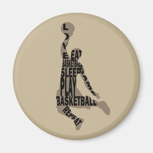 Basketball-Player-Slam mit Volltext Magnet (Vorne)