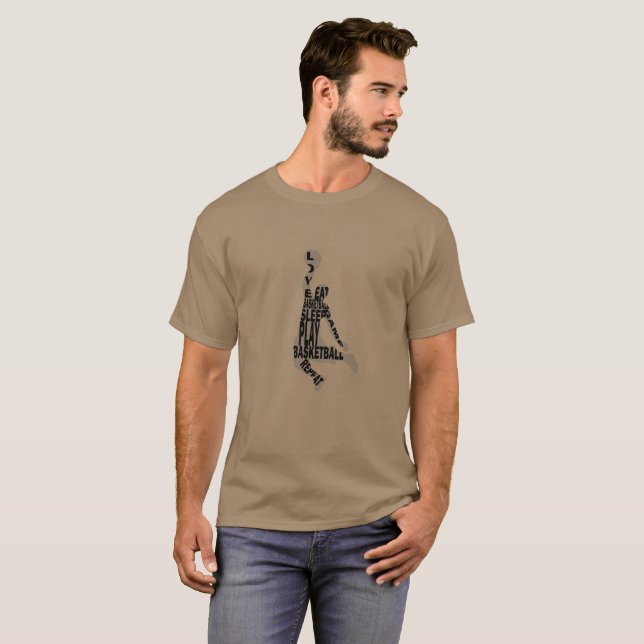 Basketball-Player-Slam mit Volltext T-Shirt (Vorne ganz)