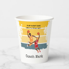 Basketball Player spielt Ball Pappbecher