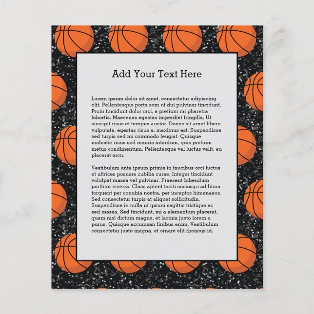 Basketball Player Sport Ball Eleganter Schwarzer G Flyer (Vorne)