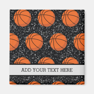Basketball-Player Sportball Ball Eleganter Schwarz Magnet