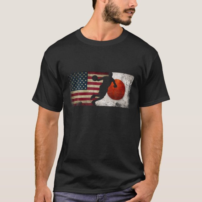 Basketball Player Team USA Japan Flag Grunge, Toke T-Shirt (Vorderseite)