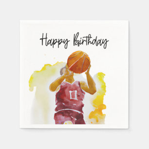 Basketball Player Watercolor Geburtstagsparty Serviette
