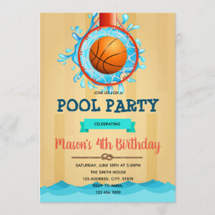 Basketball Pool Party Einladung