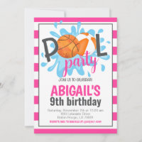 Basketball Pool Party Geburtstag Einladung