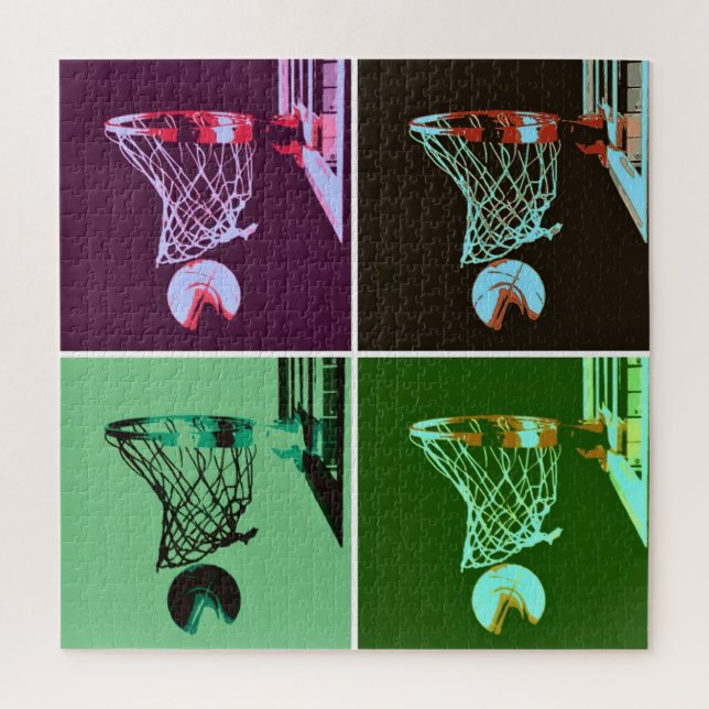 Basketball Pop Art Sport Retro Vintag Puzzle (Vertikal)