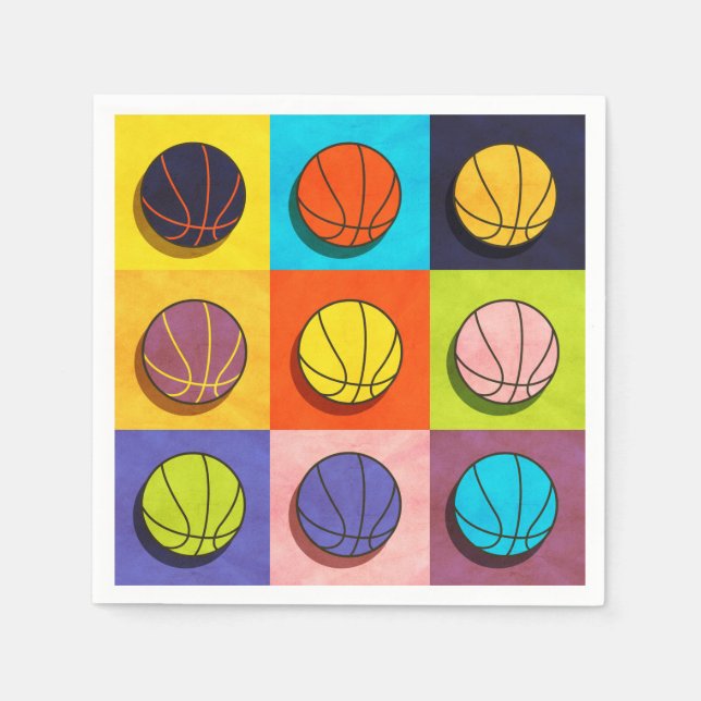 Basketball Pop Kunst Serviette (Vorderseite)