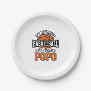 Basketball Popo Lustiges Vintage-Sportdesign_1 Pappteller