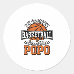 Basketball Popo Lustiges Vintage-Sportdesign_1 Runder Aufkleber