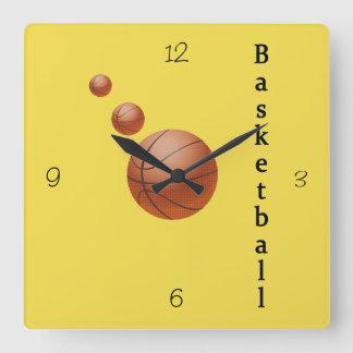 Basketball Quadratische Wanduhr