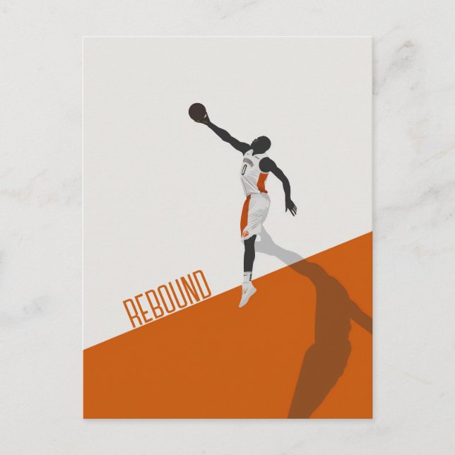 Basketball-Rebound Postkarte (Vorderseite)