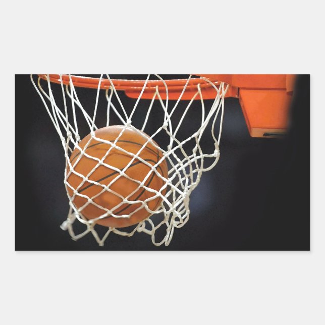 Basketball Rechteckiger Aufkleber (Vorderseite)