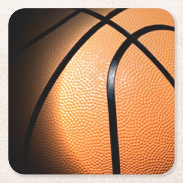 Basketball Rechteckiger Pappuntersetzer (Vorderseite)