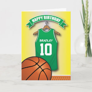 Basketball Red Jersey Sports Custom Birthday Karte