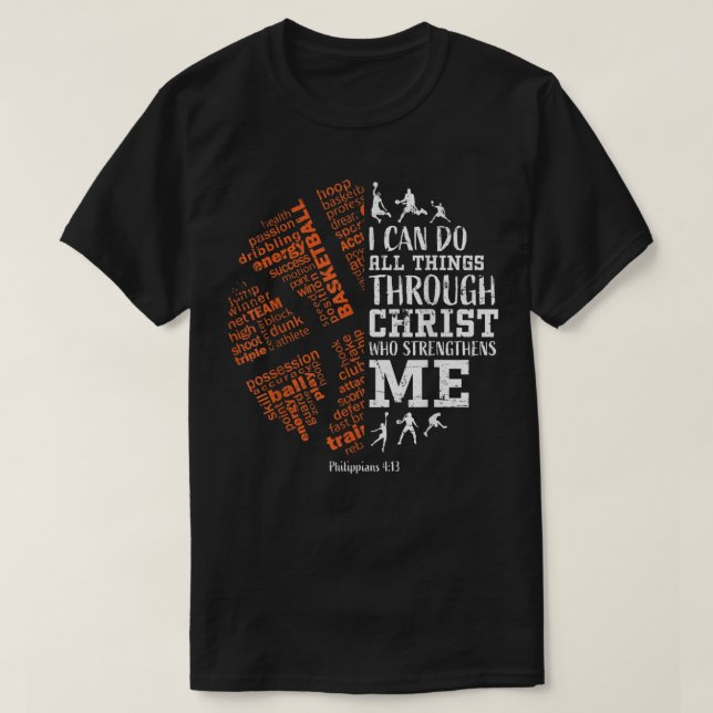 Basketball Redewendungen Christlich Verse Teen Boy T-Shirt (Design vorne)