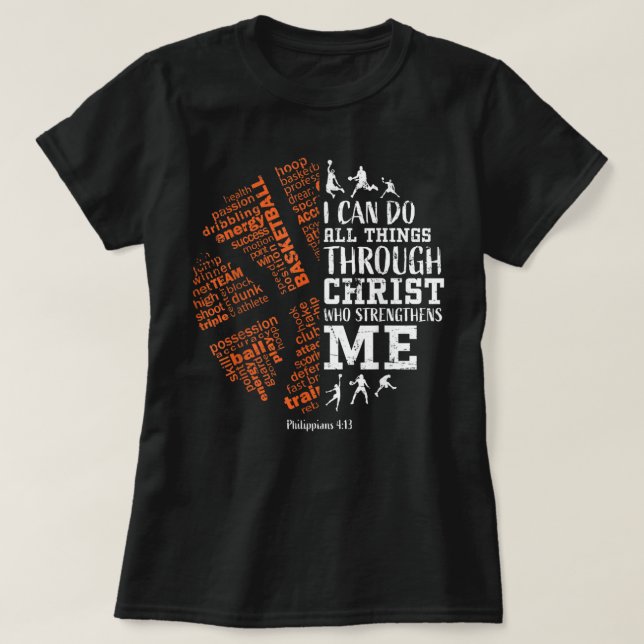 Basketball Redewendungen Christlich Verse Teen Boy T-Shirt (Design vorne)