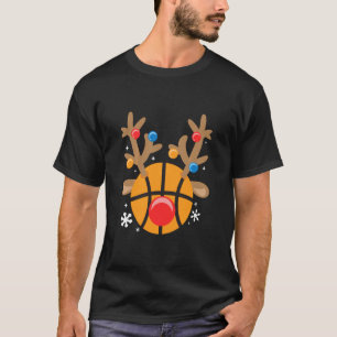 Basketball Reindeer Funny Niedlicher Junge Weihnac T-Shirt