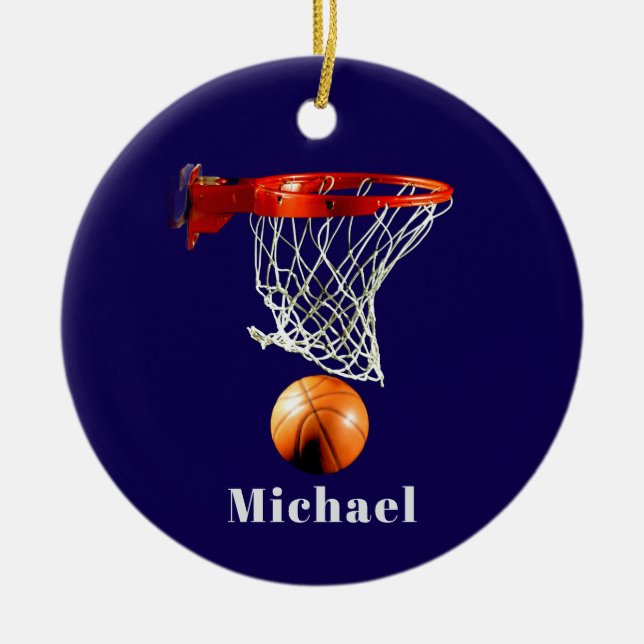 Basketball Replace with Your Name Keramik Ornament (Vorne)