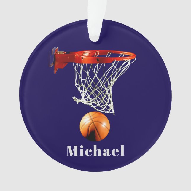 Basketball Replace with Your Name Ornament (Vorderseite)