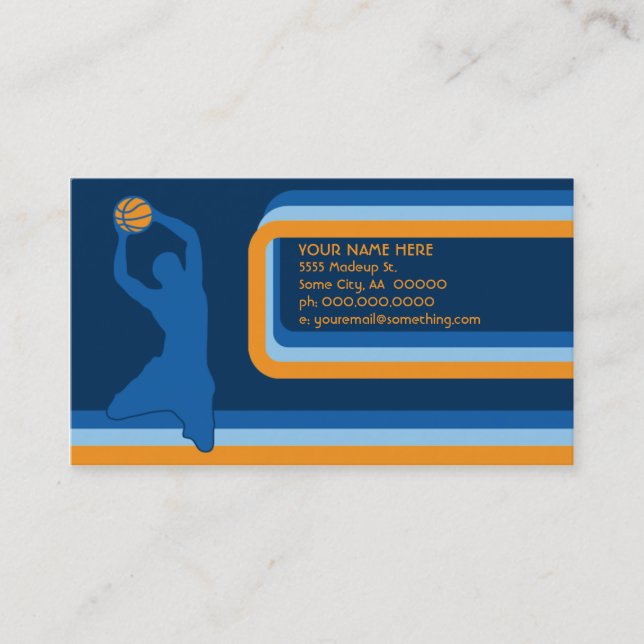 Basketball : Retro-Stil: Visitenkarte (Vorderseite)