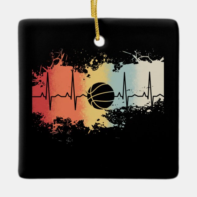 Basketball Retro Vintag Keramikornament (Vorderseite)